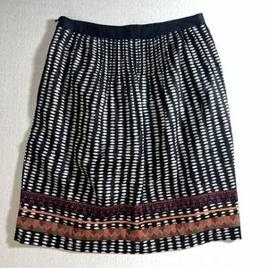 Anthropologie Edmé and Esyllte 100% Cotton Bohemian Multi Pattern Skirt Size 8